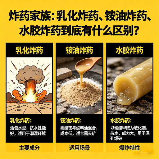 揭东炸药家族：乳化炸药、铵油炸药、水胶炸药到底有什么区别？